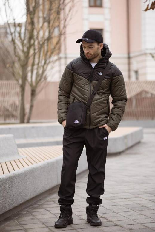 Комплект мужской: куртка Active TNF черно-хаки + штаны TNF черные. БАРСЕТКА TNF У ПОДАРУНОК! - фото фото фото 1