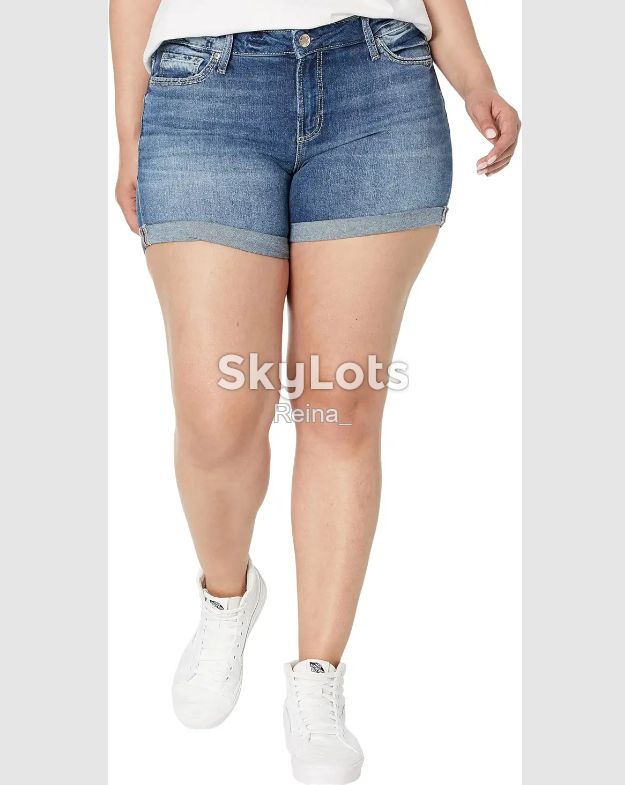 Стильні стрейтчеві джинсові шорти на пишні форми Denim Co - фото фото фото 1