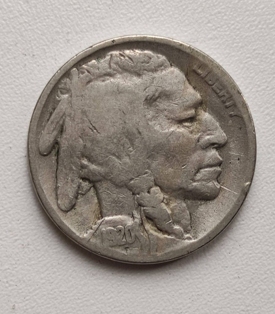 5 центов 1920 года монета индеец и бизон США оригинал  bt482 - фото фото фото 0
