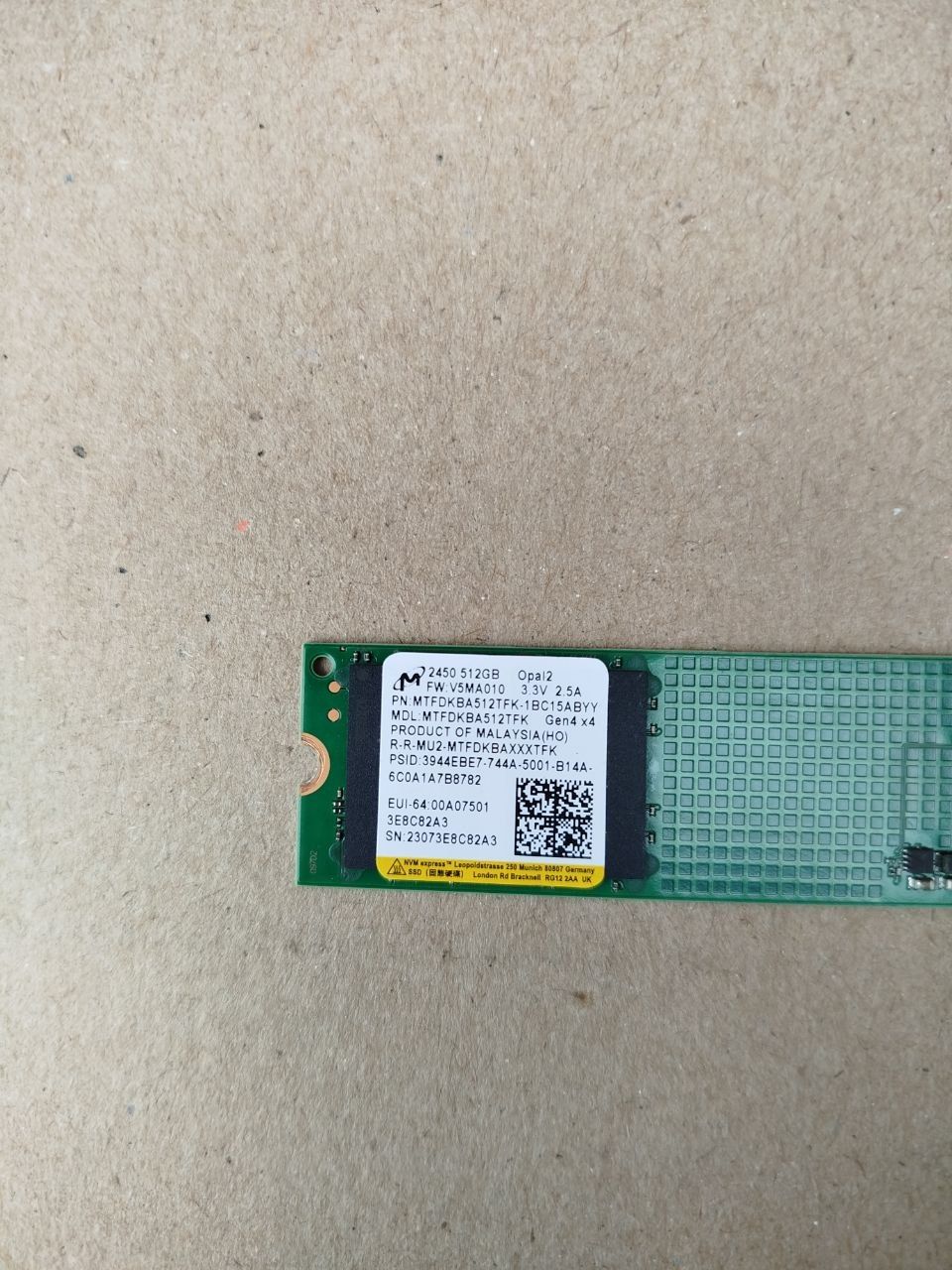 SSD M.2 Диск MICRON_2450_MTFDKBA512TFK  (512GB) з 1грн! - фото фото фото 1