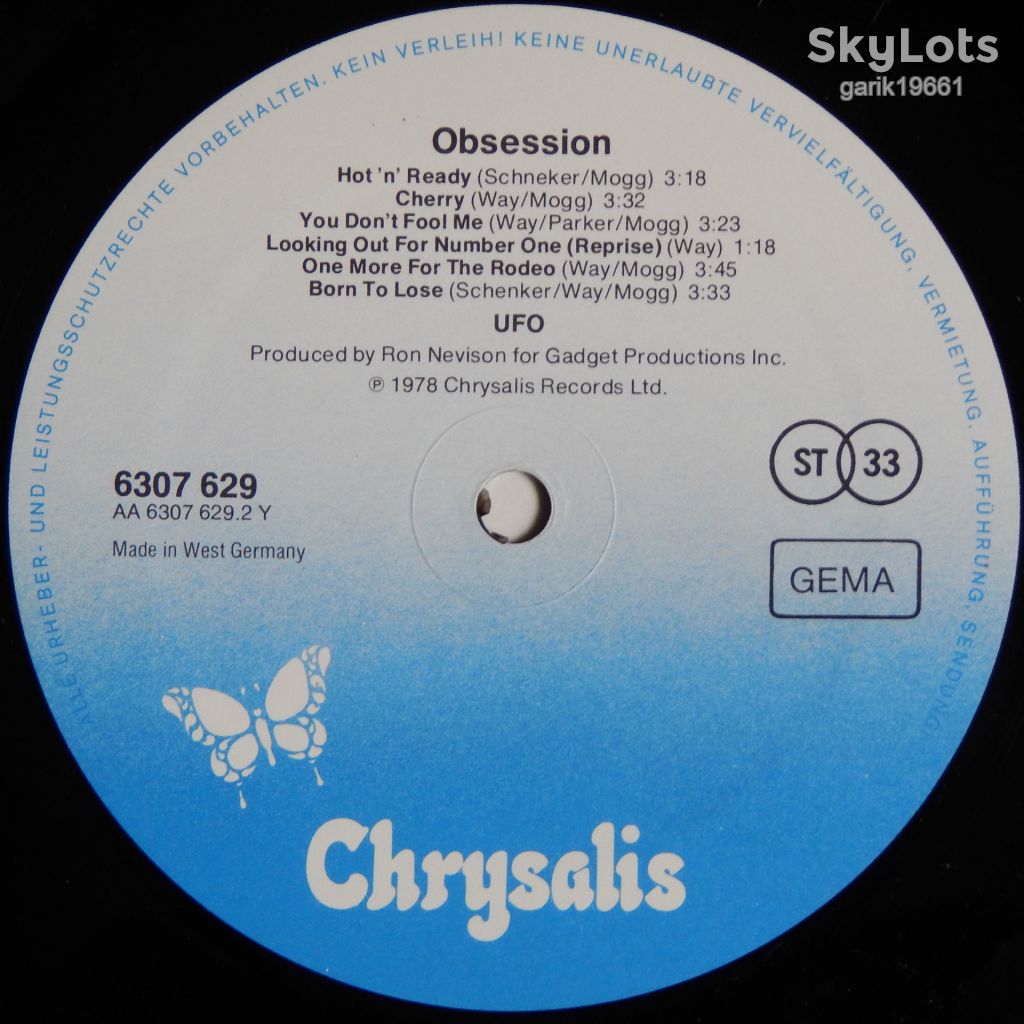UFO ‎– Obsession   (Chrysalis ‎– 6307 629, Germany) NM-/NM- - фото фото фото 3