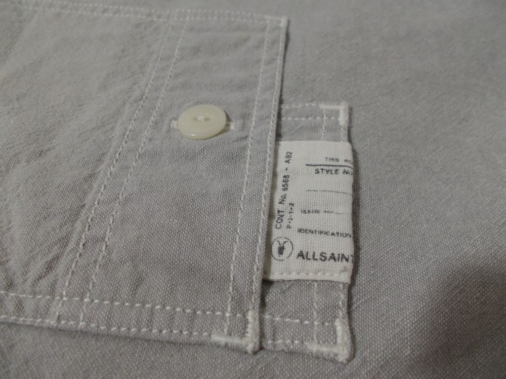 Рубашка джинсовая серая 'Allsaints' 'excavator 1/2 sleeve shirt' 40-42р - фото фото фото 3