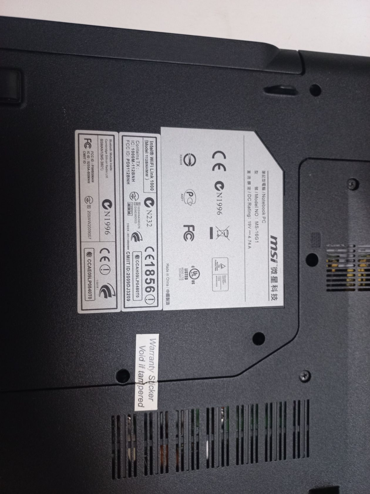 ноутбук  MSI MS-16G1   FX 600 - фото фото фото 6