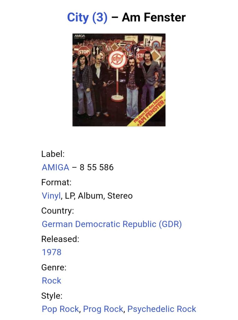 City - Am Fenster - 1978.  (LP). 12. Vinyl. Пластинка. Germany. Rare. - фото фото фото 4