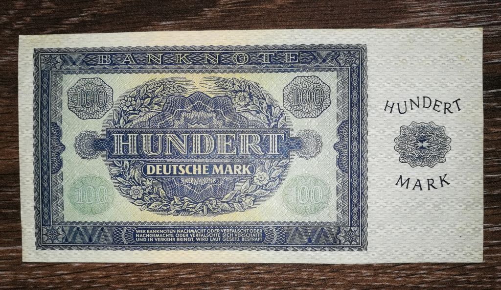 DDR НДР ГДР 100 німецьких марок DM 1948. Зклеєна - фото фото фото 1