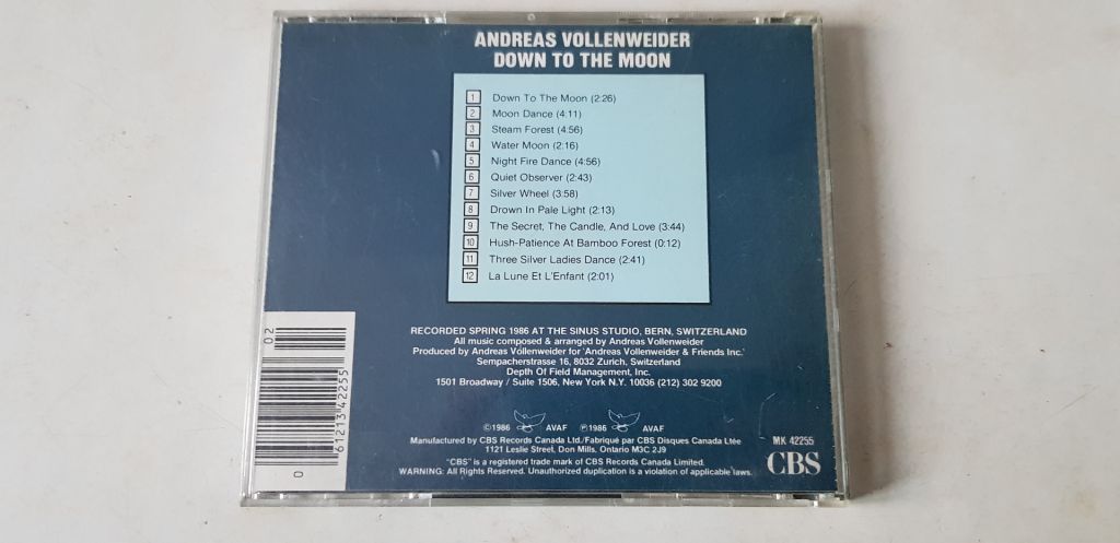 Andreas Vollenweider Down To The Moon CD фірмовий - фото фото фото 1