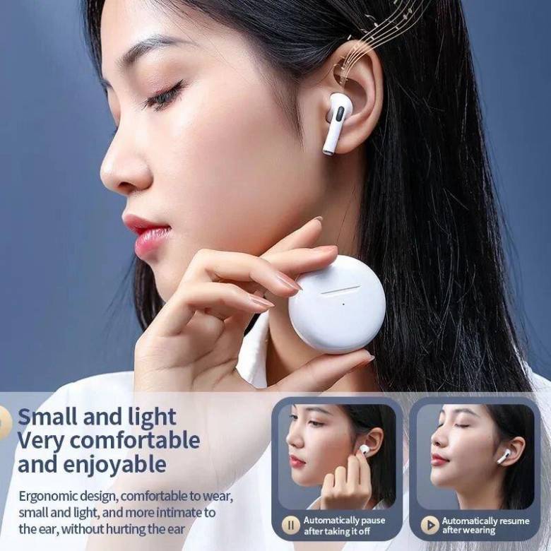 Беспроводные bluetooth стерео наушники с микрофоном в кейсе Tws 6 pro, white - фото фото фото 3