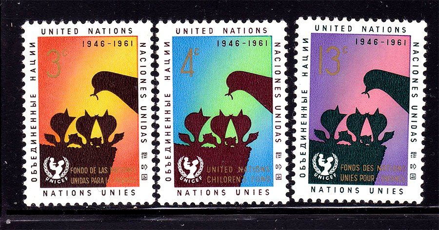 ООН / UN  1961 г  MNH - UNICEF - фауна , птицы - фото фото фото 0