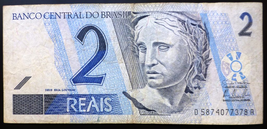 Бразилия  2 реала 2001 года - фото фото фото 1