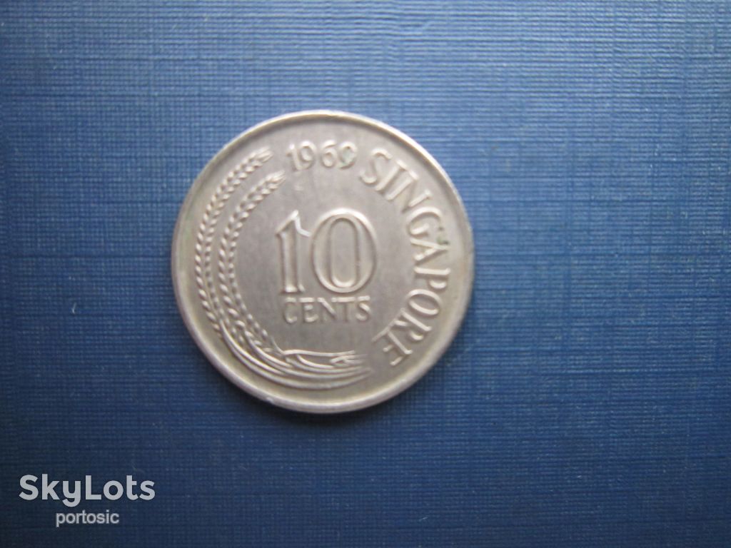 Монета 10 центов Сингапур 1969 фауна рыба морской конёк - фото фото фото 0