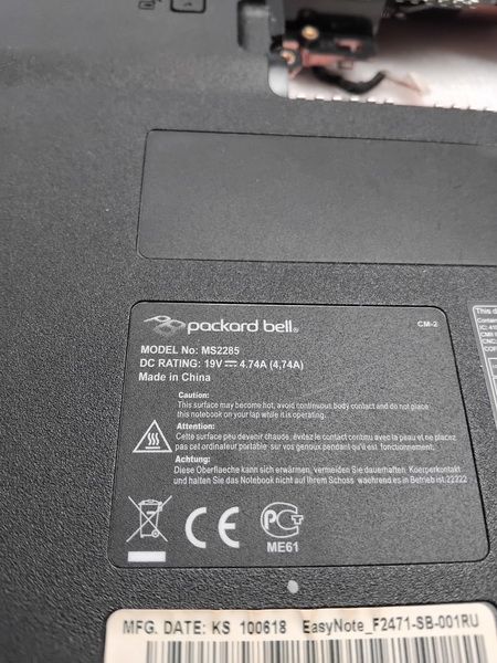 Packard Bell TJ71   ( MS 2285 ) відносно робочий - фото фото фото 2