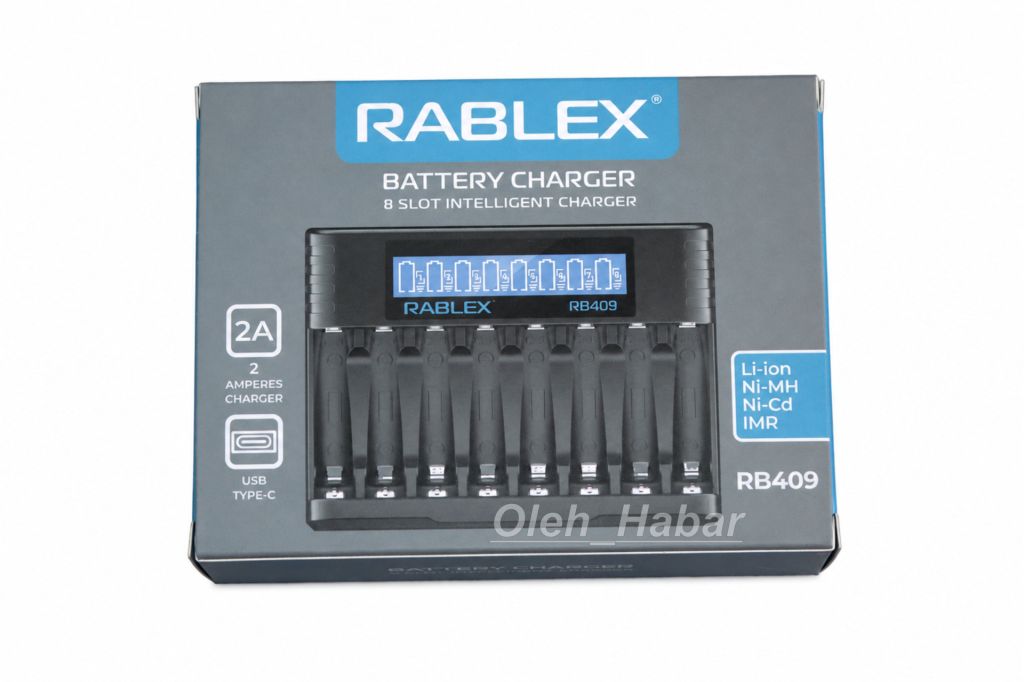 Універсальний зарядний пристрій Rablex RB409 для акумуляторів AA, AAA та 14500  (1835) - фото фото фото 1