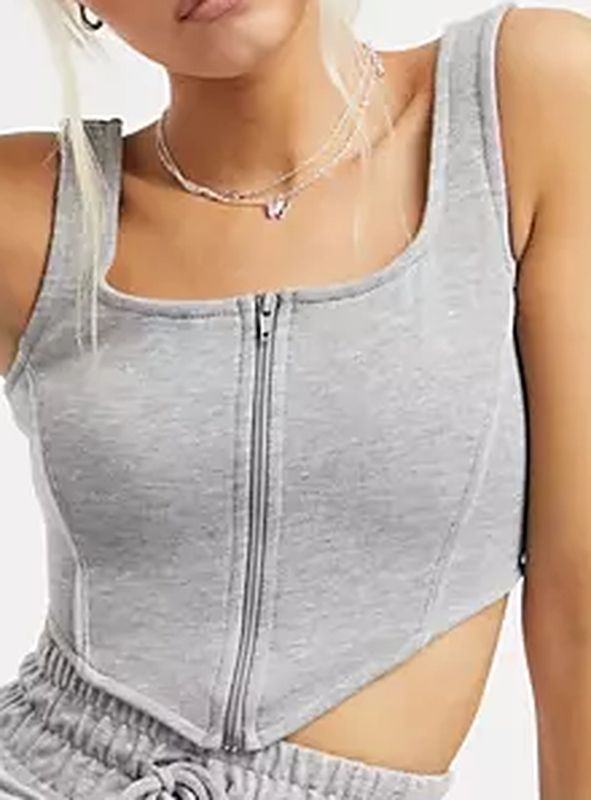Стильний кроп топ на замку Collusion UK 18 - фото фото фото 1
