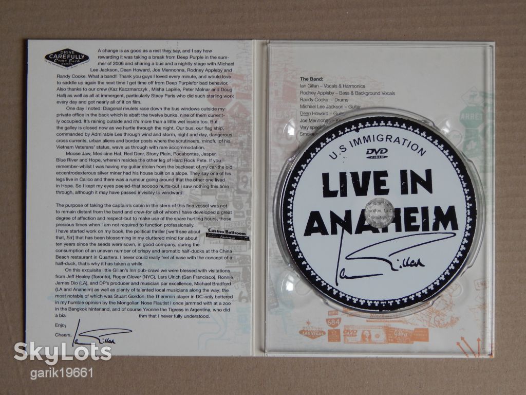 Ian Gillan ‎– Live In Anaheim (DVD, Unofficial Release, Digipak) - фото фото фото 3