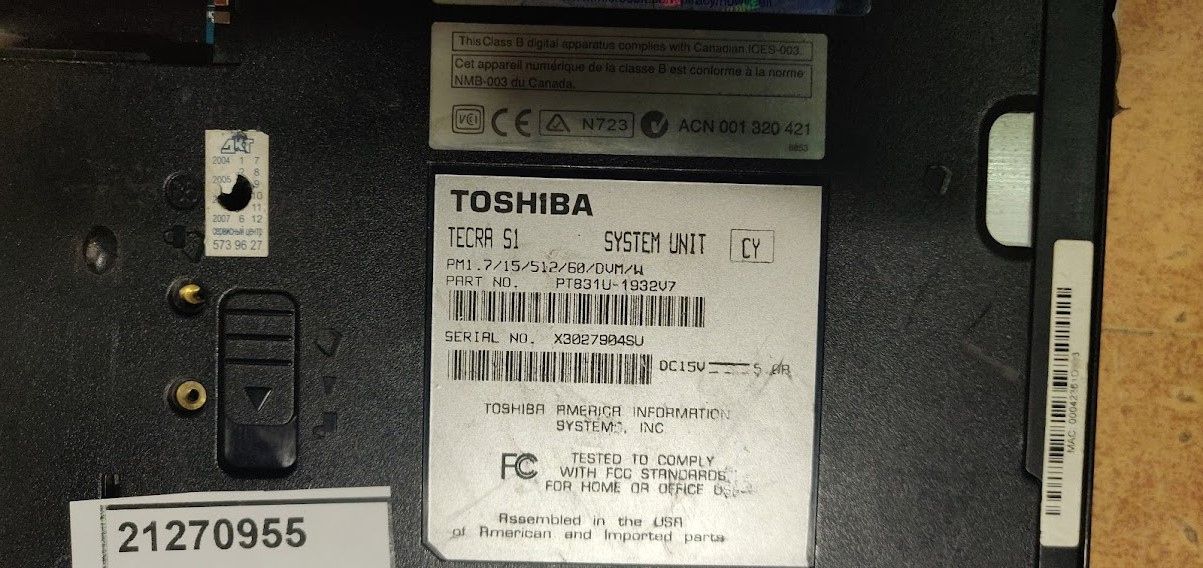 Ноутбук Toshiba Tecra S1 № 21270955 - фото фото фото 4