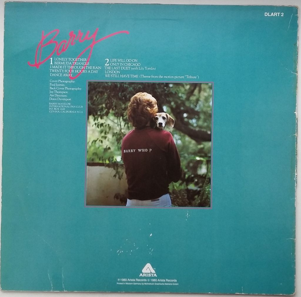 BARRY MANILOW Barry LP VG/G+ - фото фото фото 1