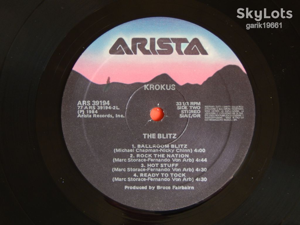 Krokus ‎– The Blitz    (Arista ‎– ARS 39194, Italy) insert NM-/NM- - фото фото фото 4