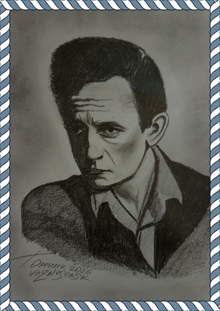 Портрет Johnny Cash 15*20см. бумага карандаш - фото фото фото 0