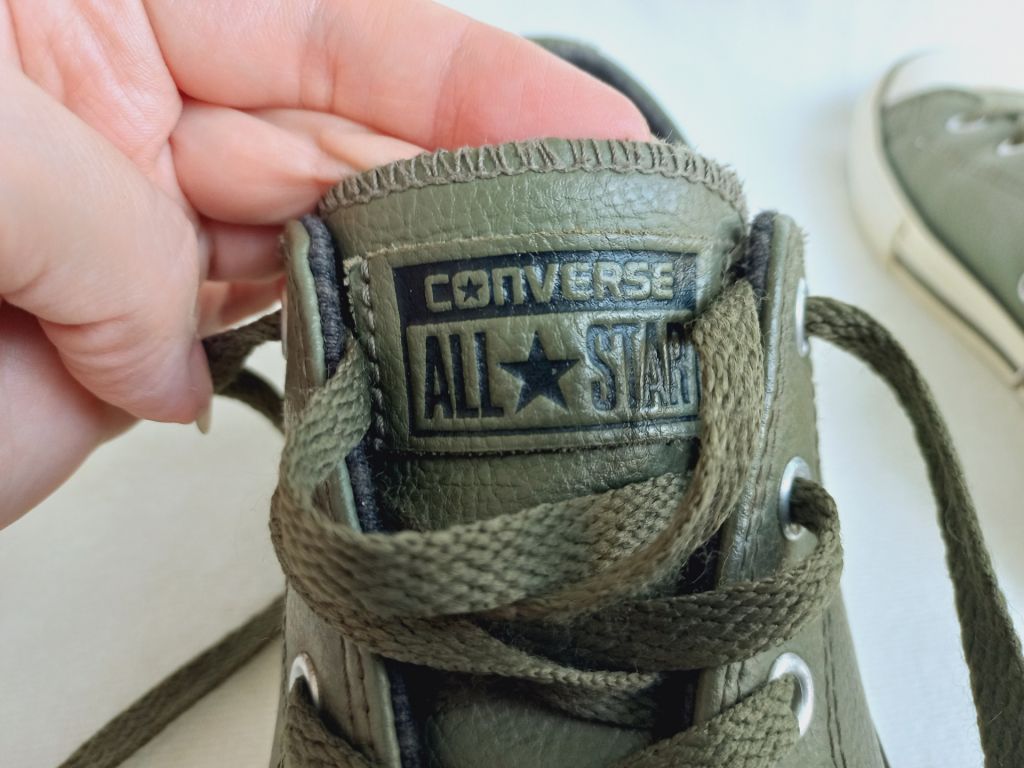 Кеди шкіра Converse зелені, устілка 22,5 см. - фото фото фото 7