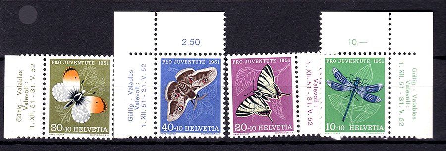 NM Фауна  Швейцария 1951 г MNH - бабочки - фото фото фото 0
