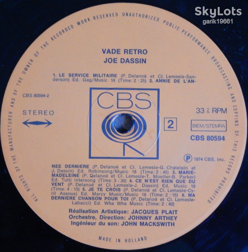 Joe Dassin – Joe Dassin  (CBS – CBS 80594, Holland) EX+/EX+ - фото фото фото 4