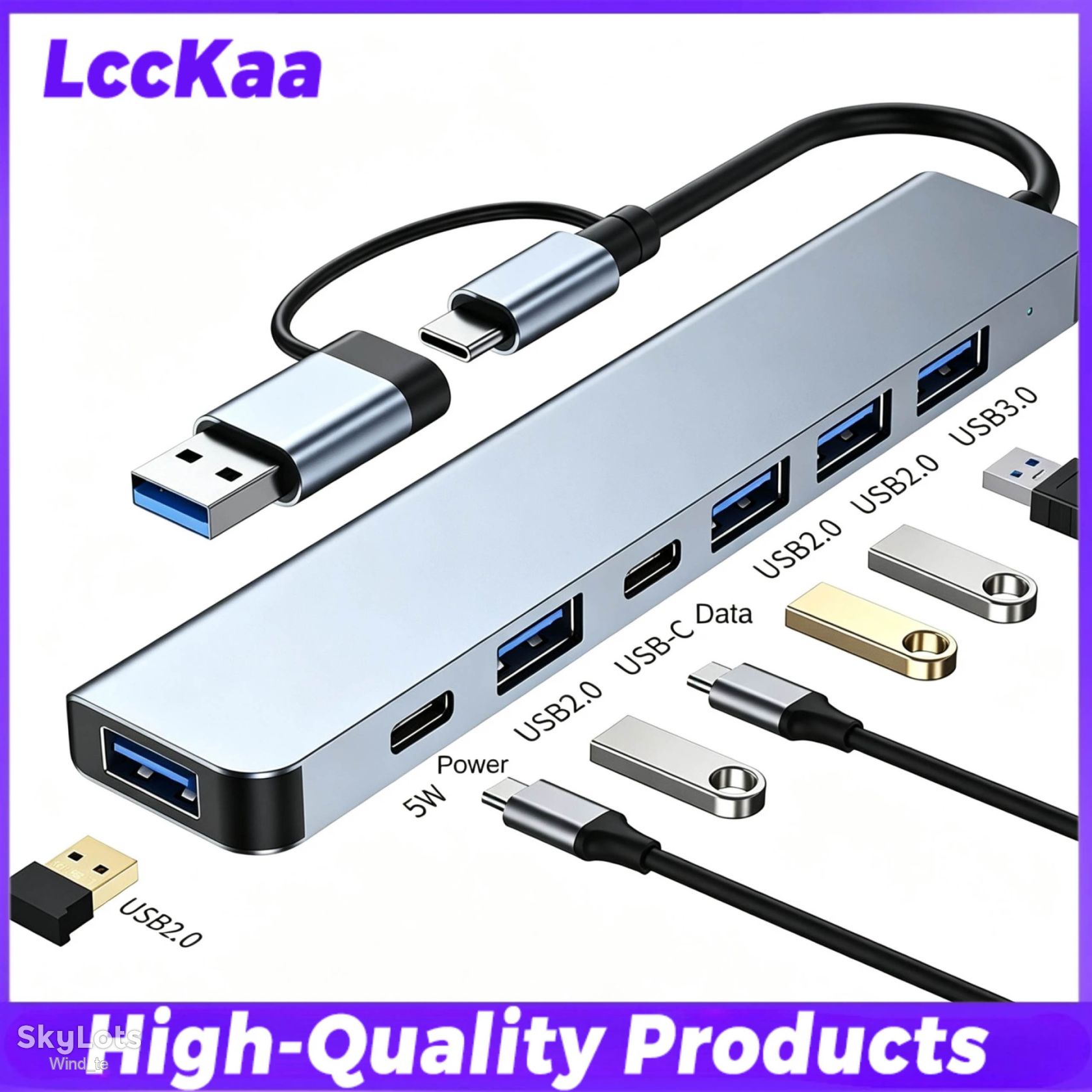 Металевий Type-C USB хаб док-станція 7в2  ( докстанция ) - фото фото фото 0