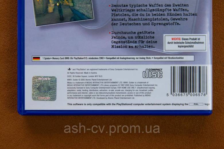 Диск для Playstation 2, гра WWII Soldier - фото фото фото 4