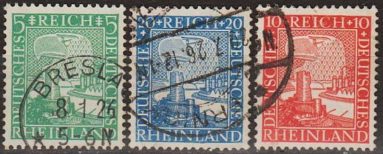 1925 - Німеччина - 1000 років Рейнланда Mi.372-74 _2,40 € - фото фото фото 0