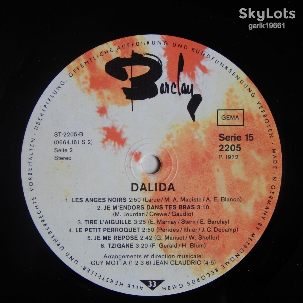 Dalida – Le Temps Des Fleurs  (Barclay – 2205, Germany) EX+/NM- - фото фото фото 3