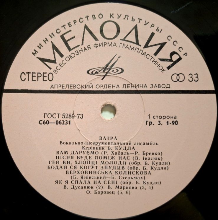 ВІА Ватра - Вам Даруємо - 1975.  (LP). 12. Vinyl. Пластинка. Rare. - фото фото фото 3