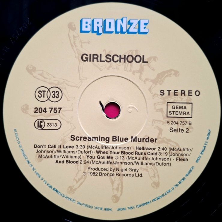 Girlschool - Screaming Blue Murder - 1982.   (LP). 12. Vinyl. Пластинка. Europe. - фото фото фото 4