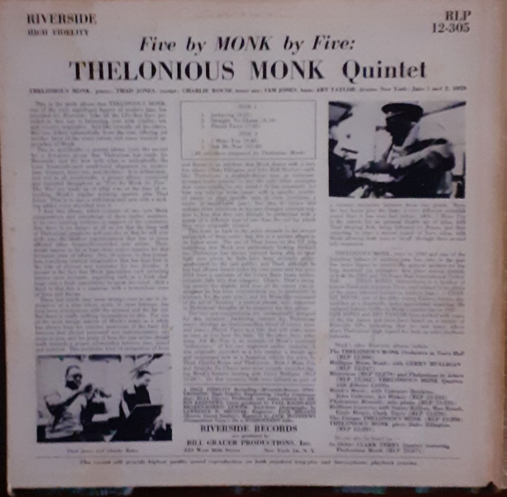 Платівка  Thelonious Monk Quintet – 5 By Monk By 5 - фото фото фото 1