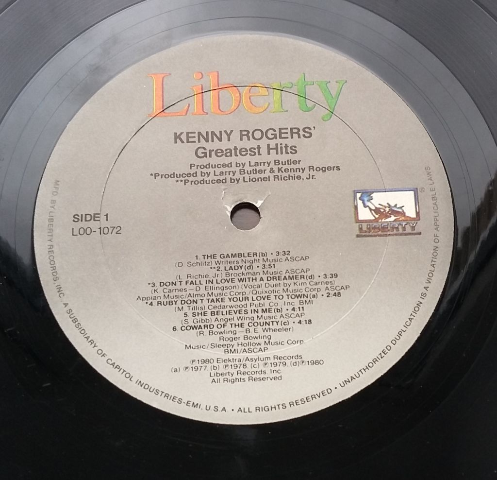 KENNY ROGERS Greatest Hits LP VG+/VG - фото фото фото 2