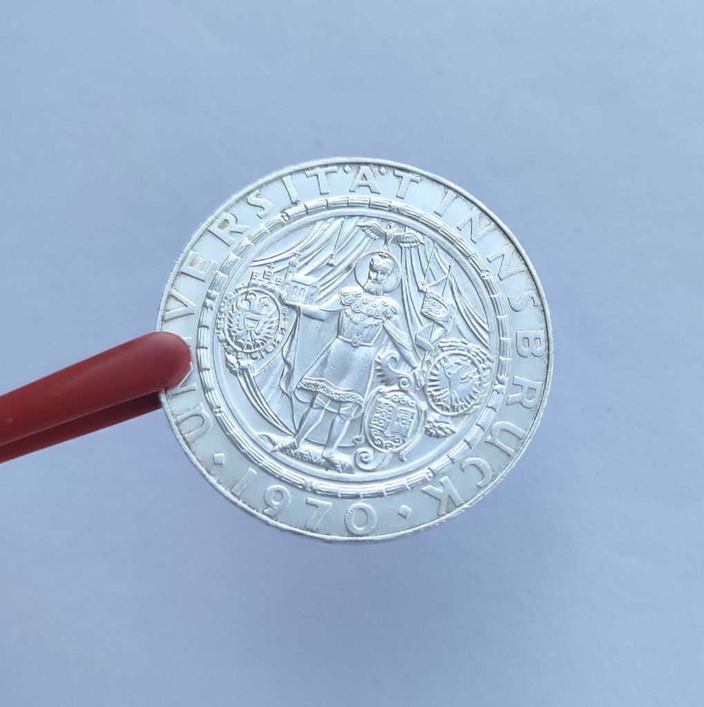 50 ШИЛЛИНГОВ АВСТРИЯ 1970 состояние UNC серебро 20 гр. 0.900 РЕДКАЯ!!! - фото фото фото 2