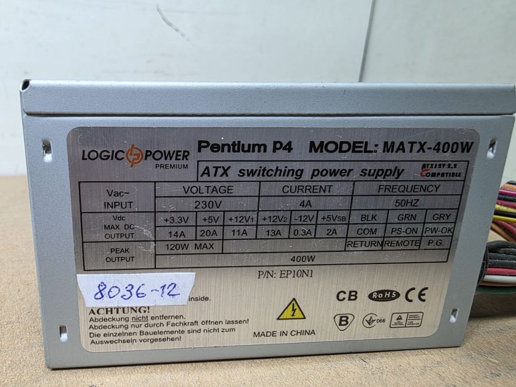 MATX-400W Logic Power блок живлення ATX 400W  (8036-12) - фото фото фото 2