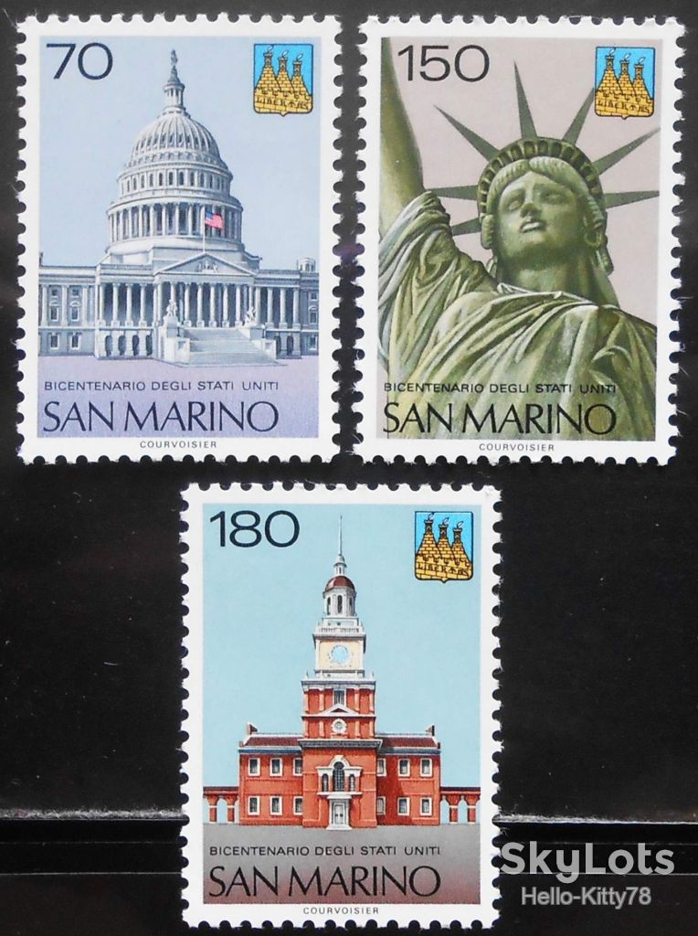 Сан-Марино 1976 200 лет США Mi 1115-1117 MNH - фото фото фото 0