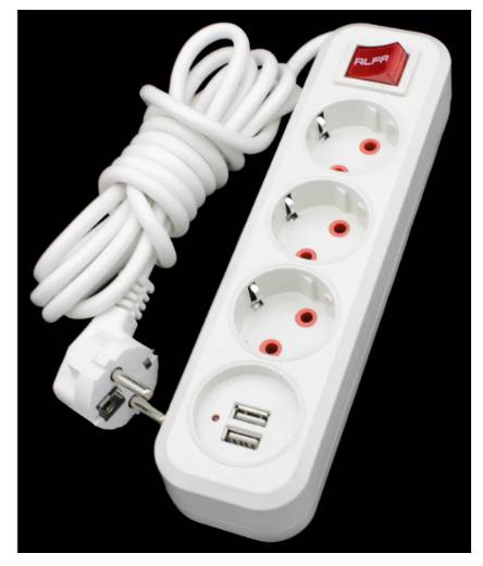 Подовжувач 5 м 16А 3 гнізда з вимикачем та USB - фото фото фото 0