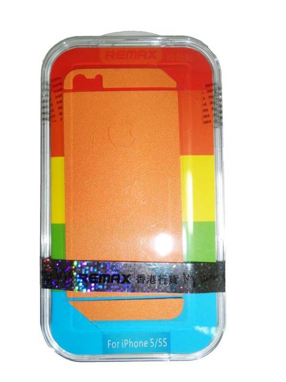 Защитная пленка Remax для iPhone 5/5S/5SE (front + back) Pure Sticker Orange - фото фото фото 0