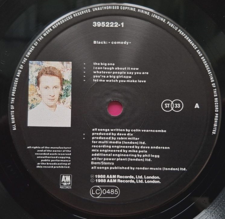 Black. Colin Vearncomble - Comedy - 1988.  (LP). 12. Vinyl. Пластинка. Europe. - фото фото фото 4