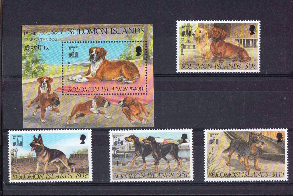 Фауна. Соломоны 1984 г MNH - собаки - блок + марки - фото фото фото 0