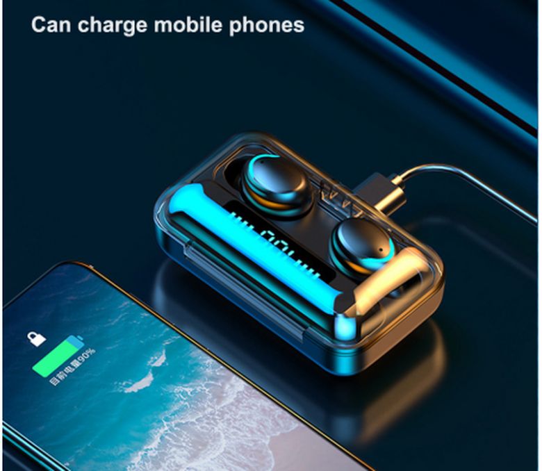 Бездротові навушники F9, TWS, Bluetooth V5.1 ,IPX7, сенсорні. - фото фото фото 12