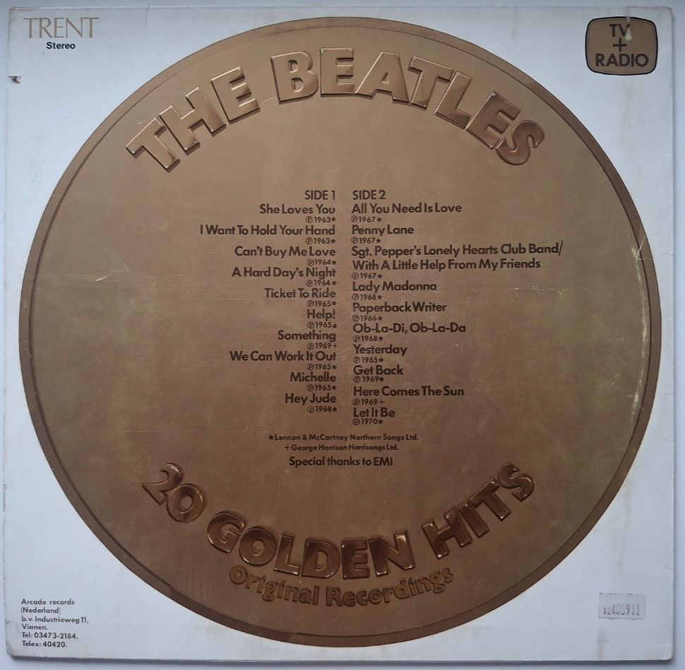 The Beatles - 20 Golden Hits - 1963-70.  (LP). 12. Vinyl. Пластинка. Nitherlands. - фото фото фото 1