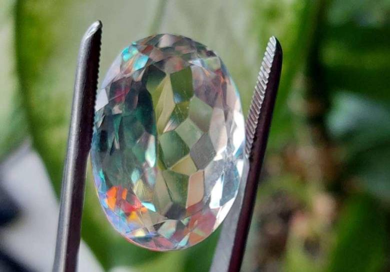 Радужный кварц 34.95 Ct  Сертификат - фото фото фото 4