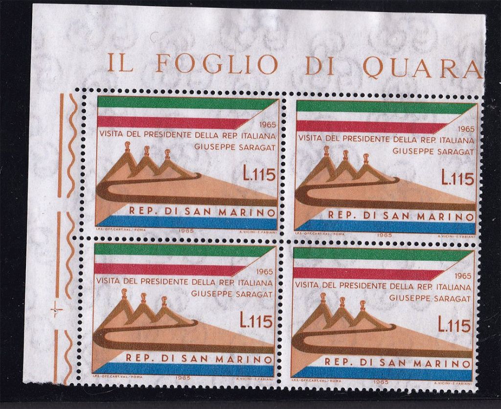 Италия  1965 г MNH  - архитектура - квартблок - фото фото фото 0