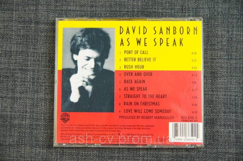 Музичний CD, David Sanborn  As We Speak (1982) - фото фото фото 7