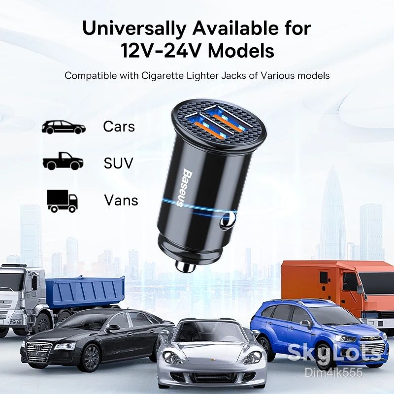 Автомобильное зарядное устройство Baseus Circular Plastic BS-C16C1 Dual QC3.0 2USB 30W 5A - фото фото фото 8