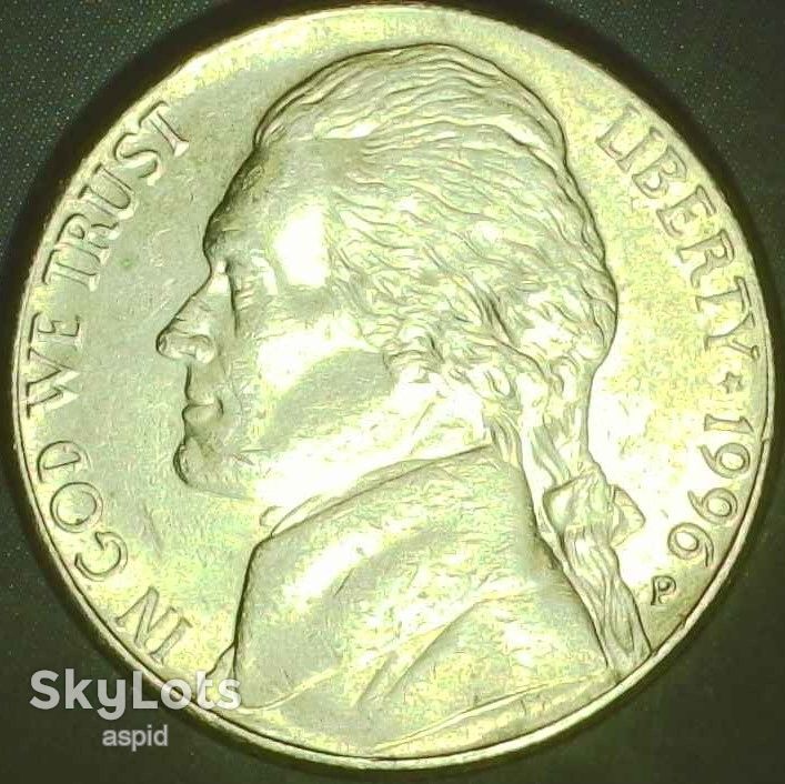 США 5 центів, 1996 P Джефферсон Нікель [3.90] - фото фото фото 0
