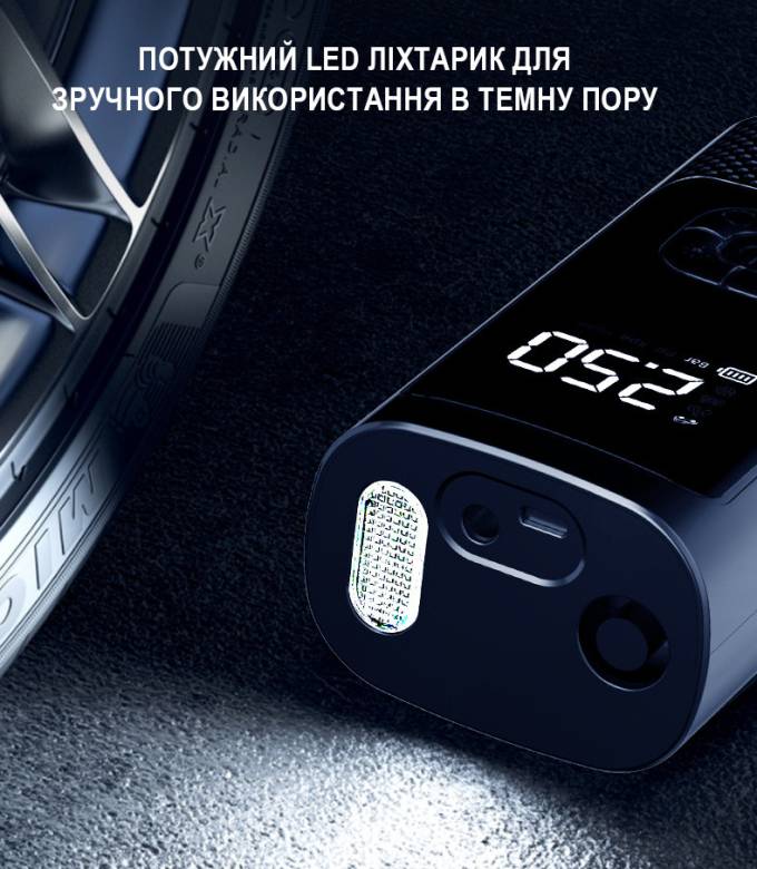 Портативный автокомпрессор аккумуляторный Royalstar RSD-CZX11D, черный - фото фото фото 5
