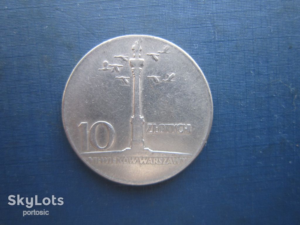 Монета 10 злотих Польща 1965 700 років Варшава Колона Сігізмунда фауна птахи - фото фото фото 0