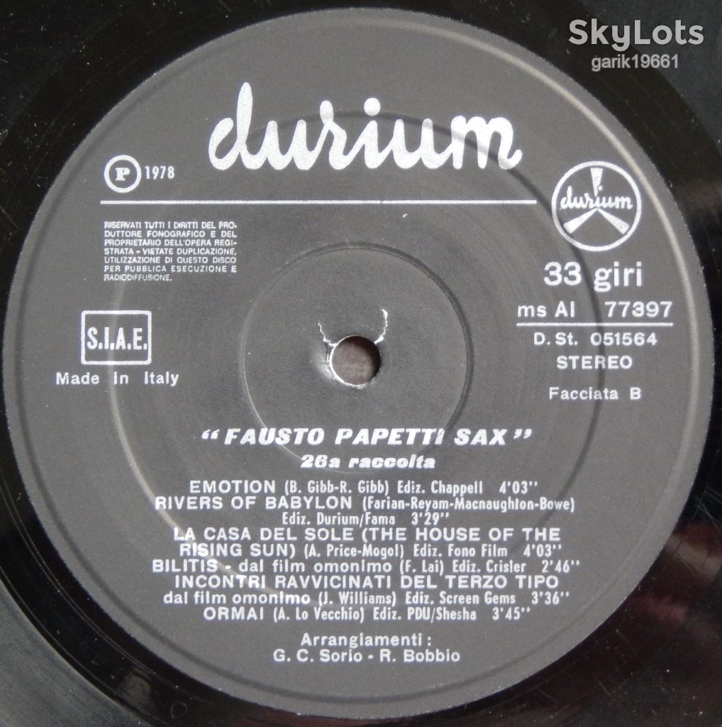 Fausto Papetti – 26 Raccolta  (Durium – ms AI 77397, Italy) EX+/NM- - фото фото фото 4